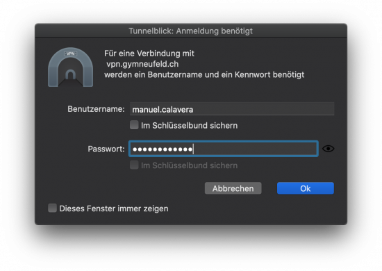 Login tunnelblick