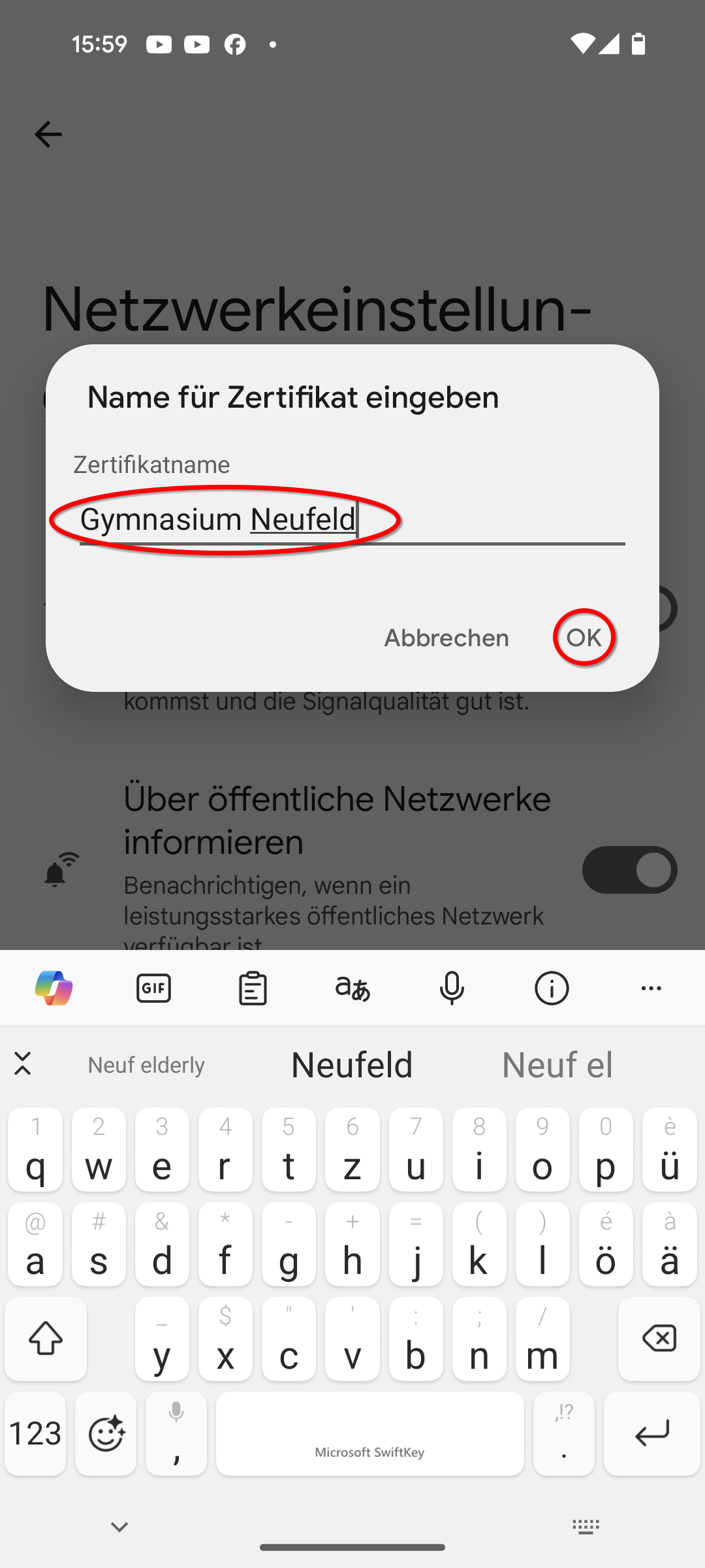 Zertifikat installieren 3