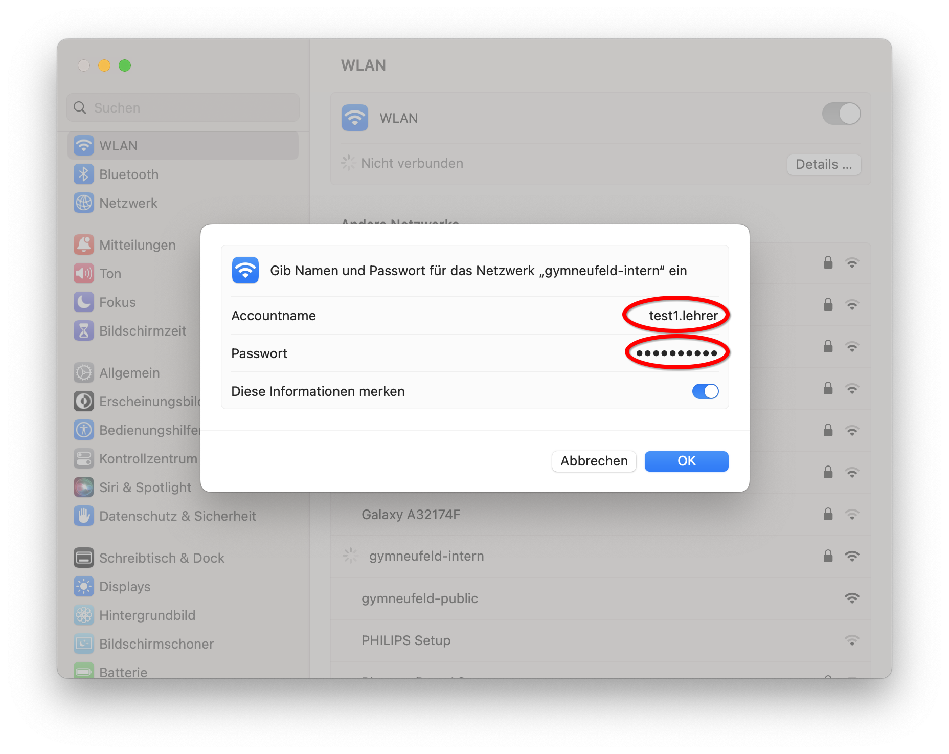 WLAN Verbindung aufbauen macOS 3