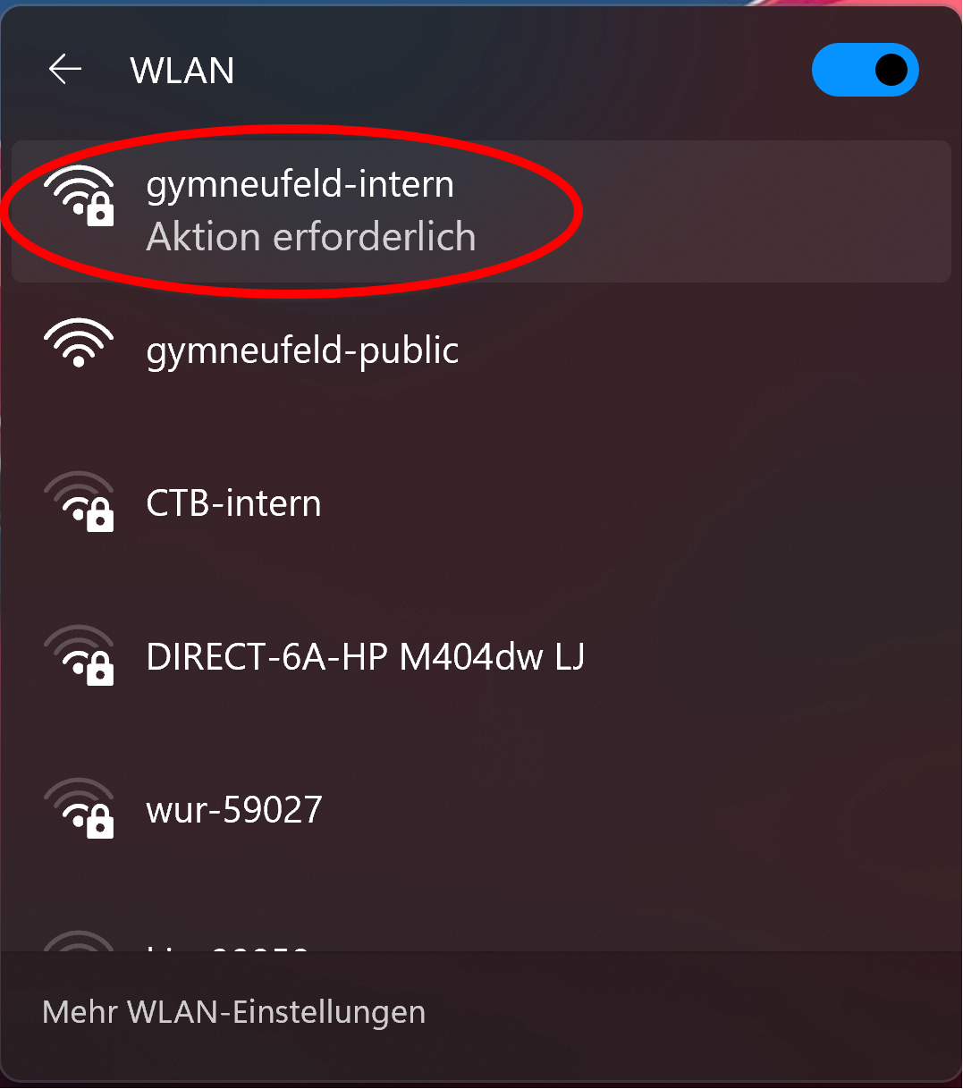 WLAN Verbindung aufbauen Windows 2