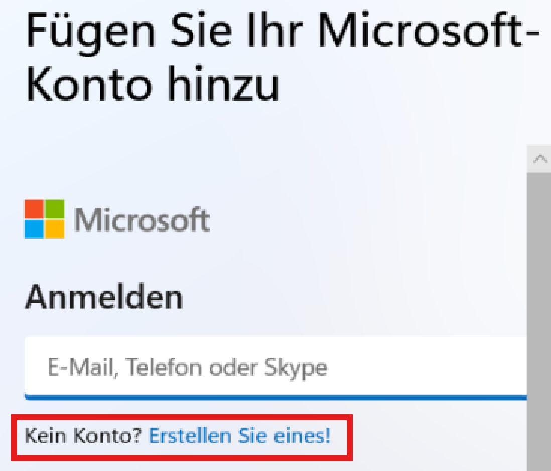 Microsoft-Konto erstellen