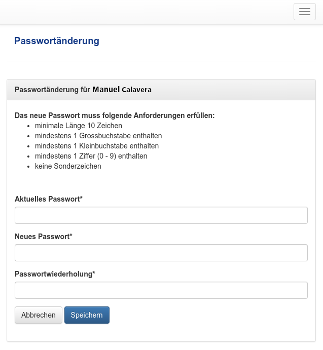 Passwortänderung sCoolTools