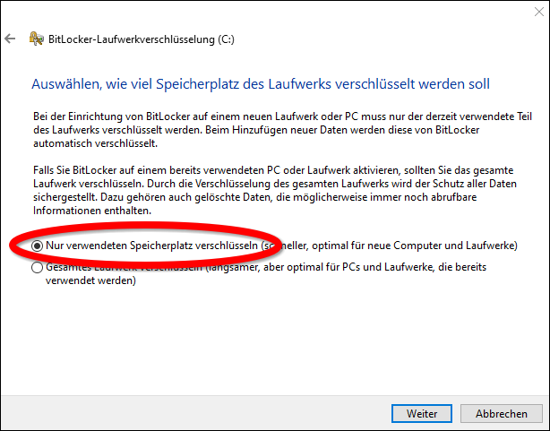 Bitlocker aktivieren 2