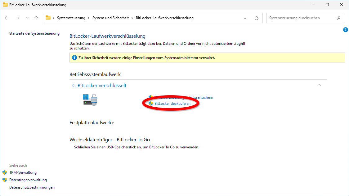 Bitlocker deaktivieren 1