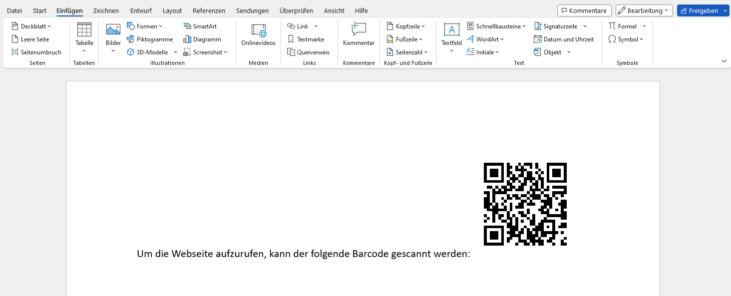 QR Code einfügen 3