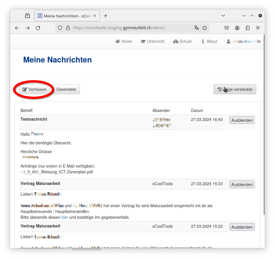 Nachricht verschicken 2