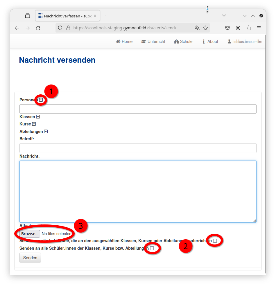 Nachricht verschicken 2