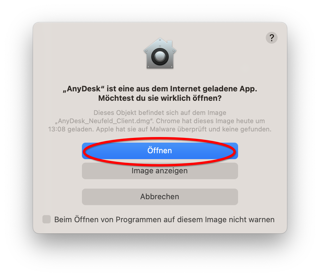 AnyDesk bestätigen